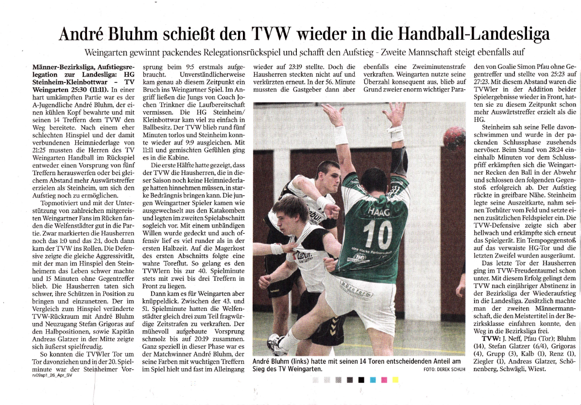 TV Weingarten, Junior Handballer